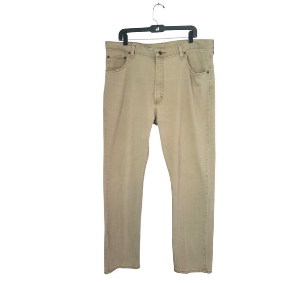 Wrangler Mens Regular Fit Straight Leg Jeans Size 40 x 32 Tan Pockets Casual - Picture 1 of 9